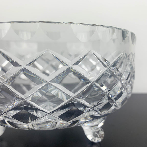 Astra Crystal Diamond Cut Tri Foot Bowl