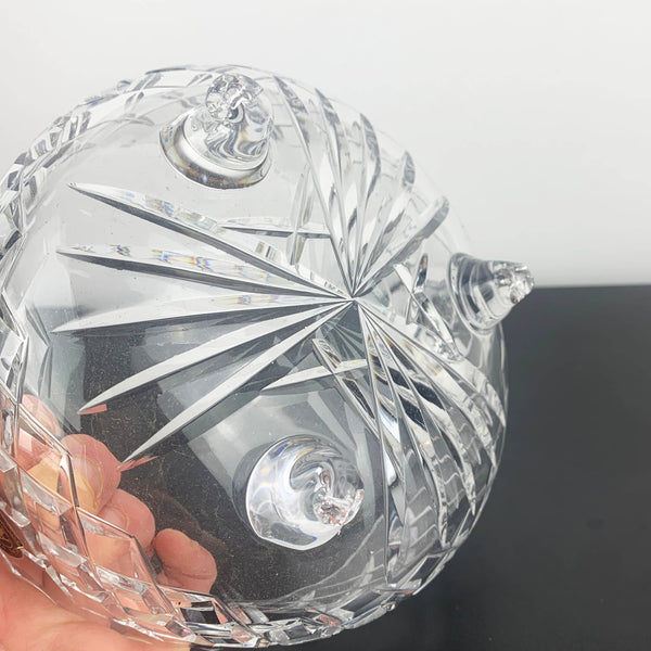 Astra Crystal Diamond Cut Tri Foot Bowl