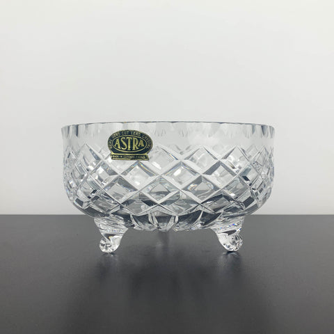 Astra Crystal Diamond Cut Tri Foot Bowl