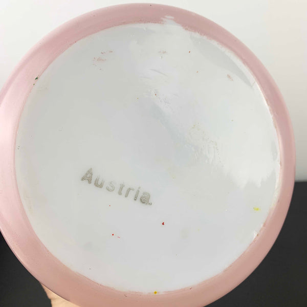 Antique Austrian pink satin glass biscuit barrel