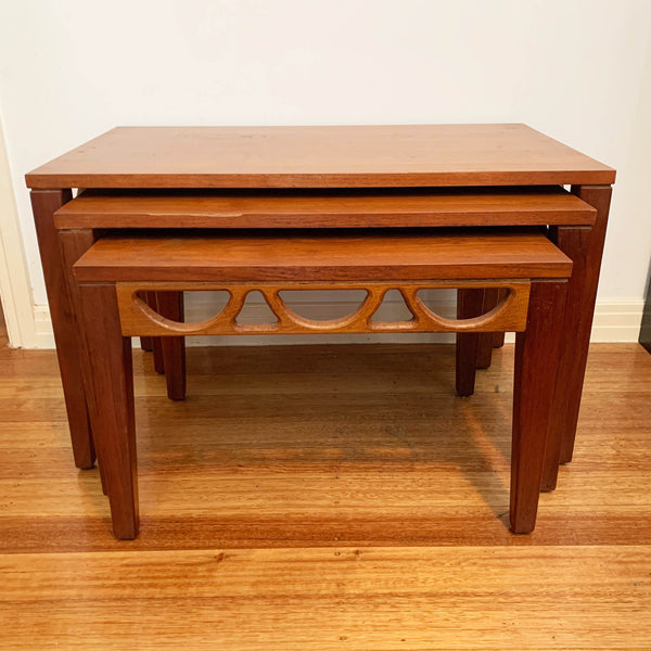 Mid Century Avalon Teak Nested Coffee Tables - Set of 3