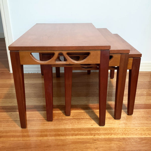 Mid Century Avalon Teak Nested Coffee Tables - Set of 3