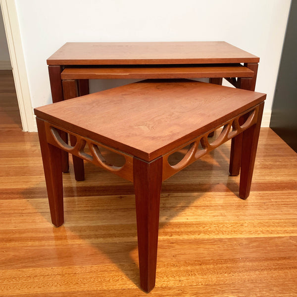 Mid Century Avalon Teak Nested Coffee Tables - Set of 3