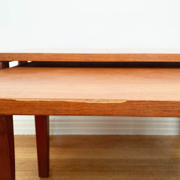 Mid Century Avalon Teak Nested Coffee Tables - Set of 3