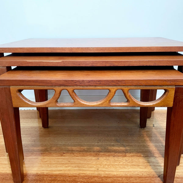 Mid Century Avalon Teak Nested Coffee Tables - Set of 3