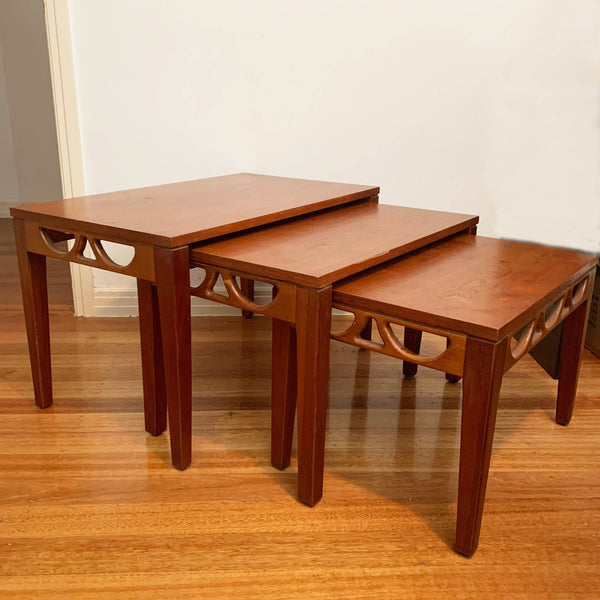 Mid Century Avalon Teak Nested Coffee Tables - Set of 3