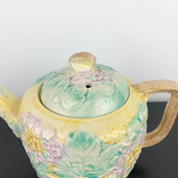 Avon Ware Majolica Style 'Hydrangea' Teapot