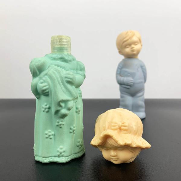 Avon collectible glass perfume bottles - Dream Boy and Girl Set of 2