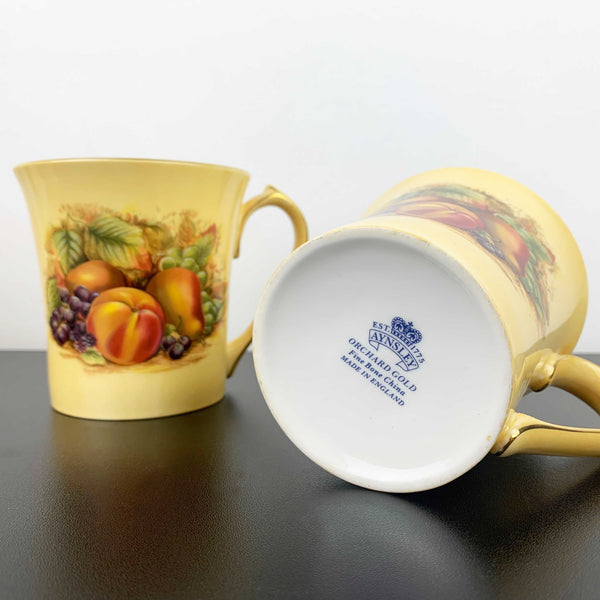 Aynsley 'Orchard Gold' coffee mug - Set of 2