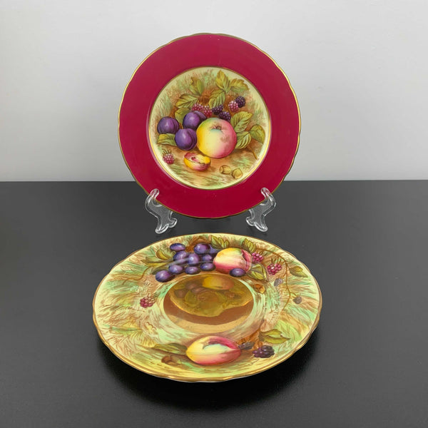 Aynsley Fruit pattern plate and gold saucer replacements