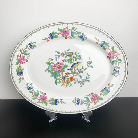 Aynsley 'Pembroke' large oval serving platter with gold trim