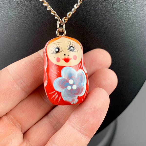 Babushka Russian Doll pendant necklace
