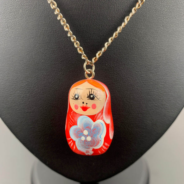 Babushka Russian Doll pendant necklace