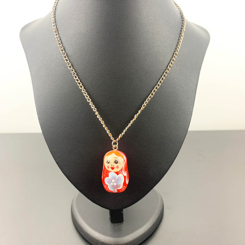Babushka Russian Doll pendant necklace