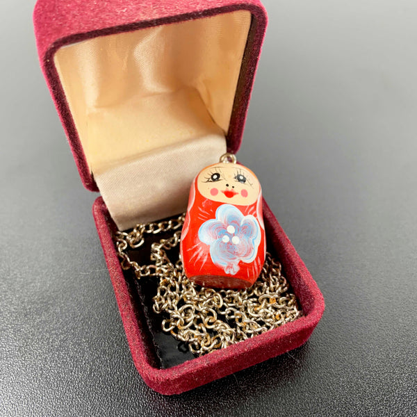 Babushka Russian Doll pendant necklace