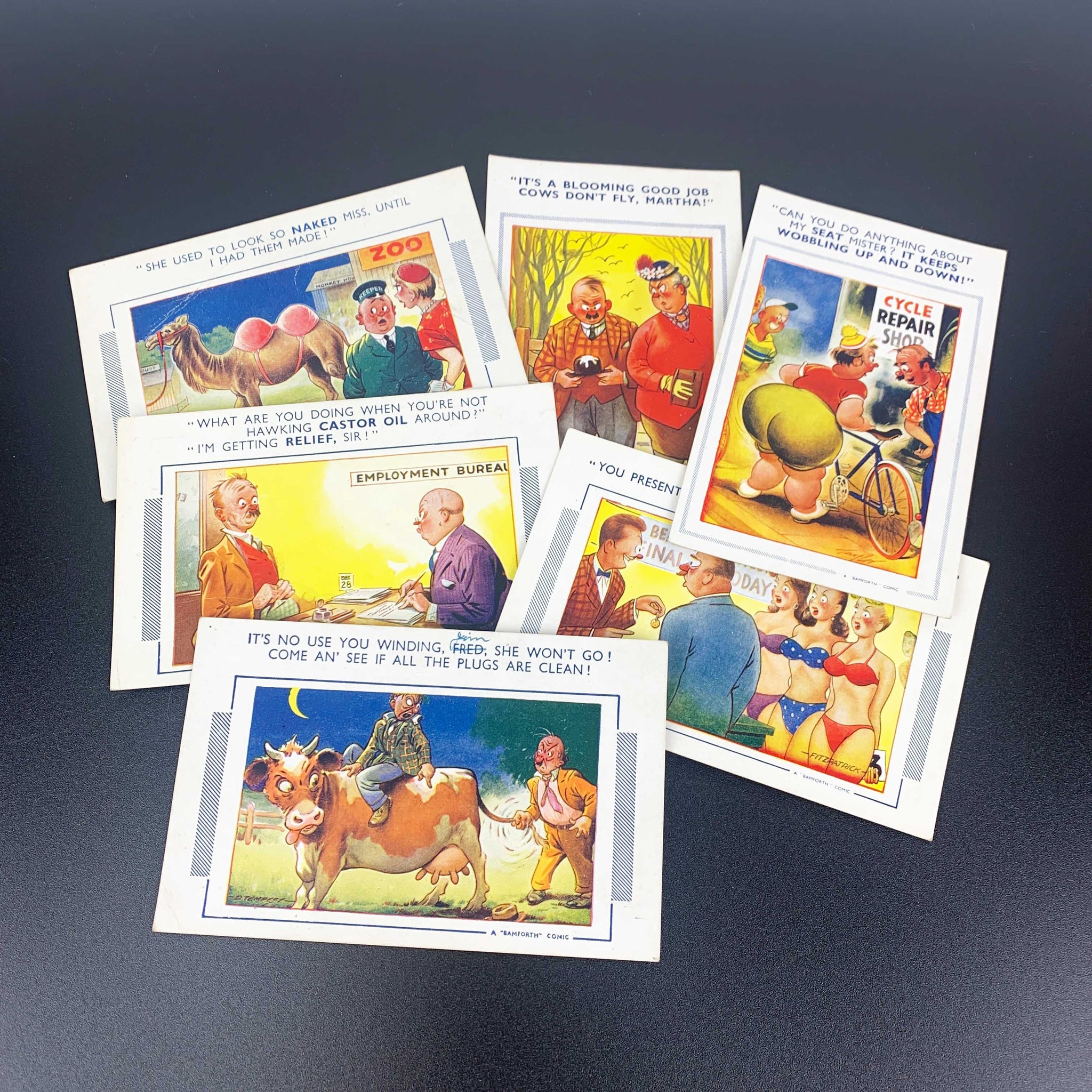 1950's Bamforth Comic Series postcard collection - Set of 6