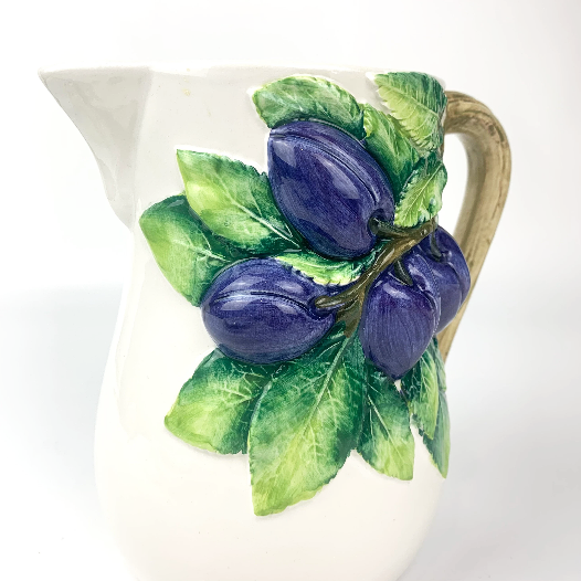 Majolica Plums Juice Pitcher