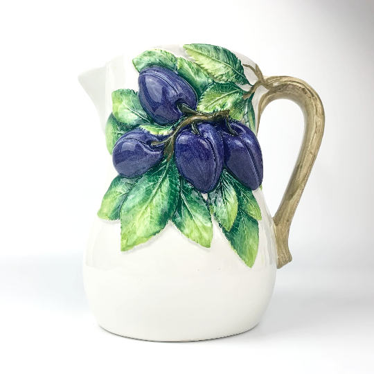 Italian Juice Pitcher with purple plum detail