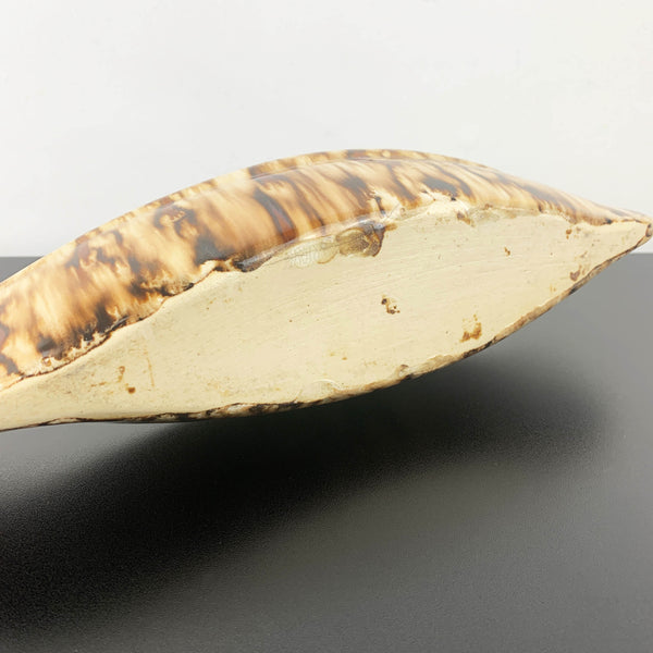 Bendigo Pottery Waverley Ware art deco canoe shaped vase