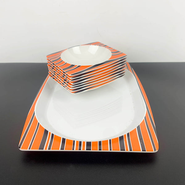 Bessemer 'Europa' Orange platter and bowls set
