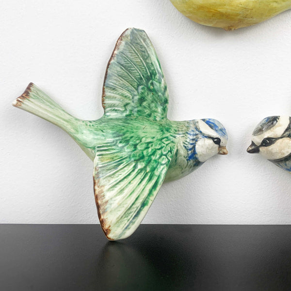 Beswick 'Blue Tit' flying bird wall plaques - Rare set of 3