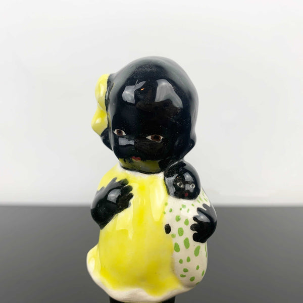 Black Americana mid century little girl ceramic figurine