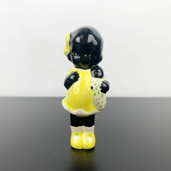 Black Americana mid century little girl ceramic figurine