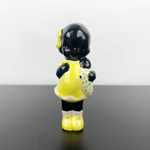 Black Americana mid century little girl ceramic figurine