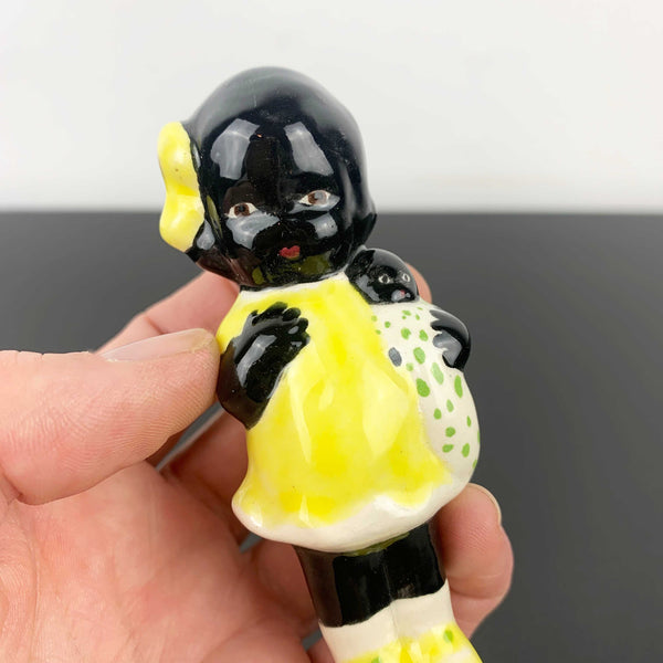 Black Americana mid century little girl ceramic figurine