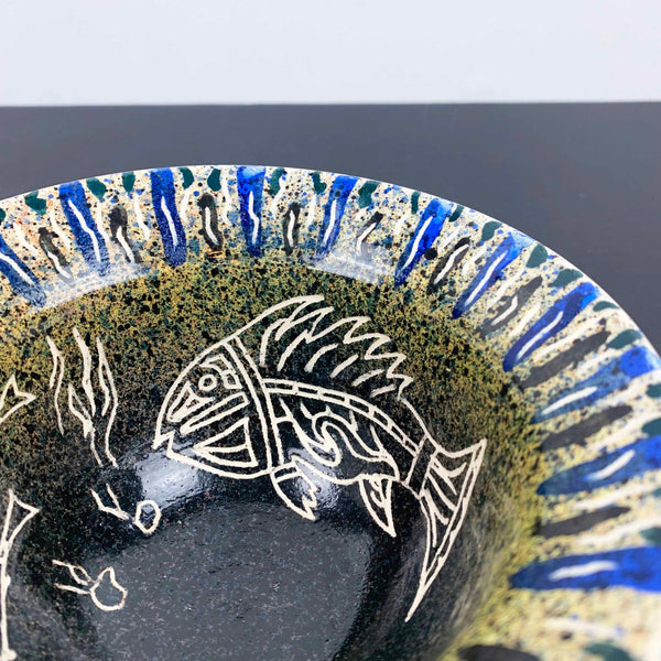 Tribal style decorative fish bowl