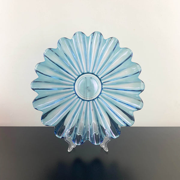Federal Glass 'Celestial' blue lustre large glass serving plate