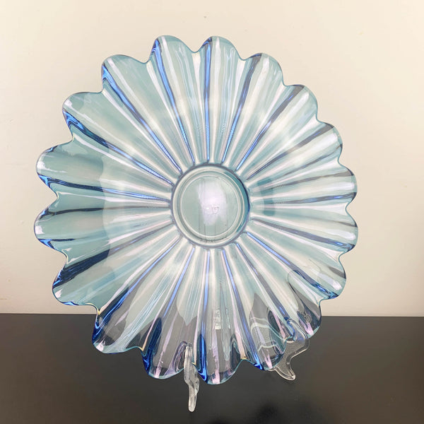 Federal Glass 'Celestial' blue lustre large glass serving plate