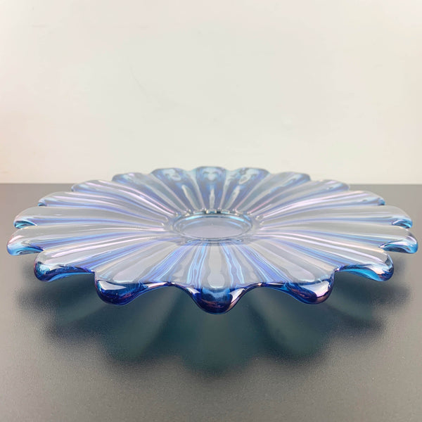 Federal Glass 'Celestial' blue lustre large glass serving plate