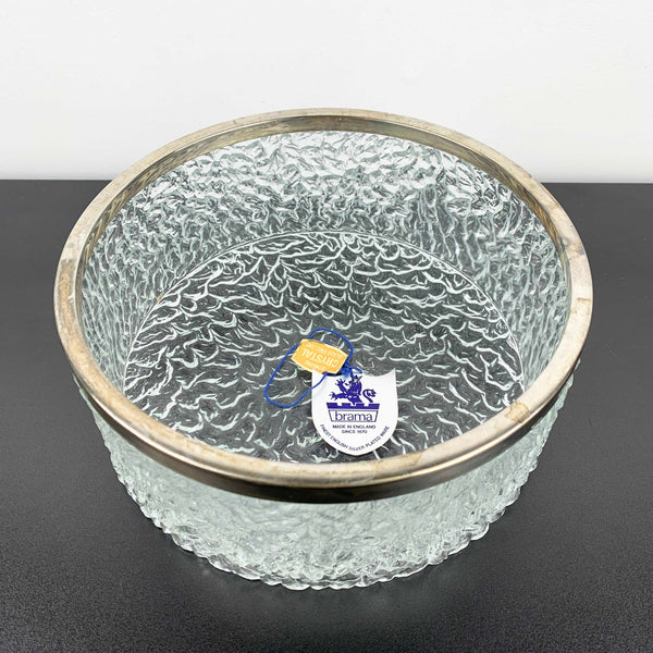 Brama Davidson 'Luna' large silver rimmed crystal bowl