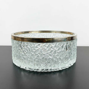 Brama Davidson 'Luna' large silver rimmed crystal bowl
