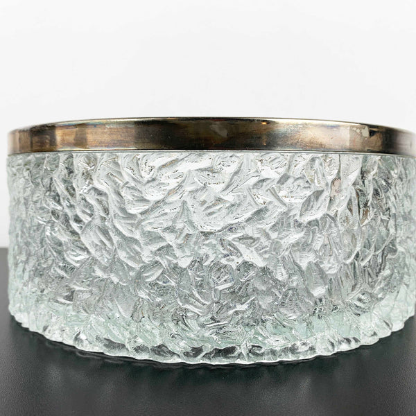 Brama Davidson 'Luna' large silver rimmed crystal bowl
