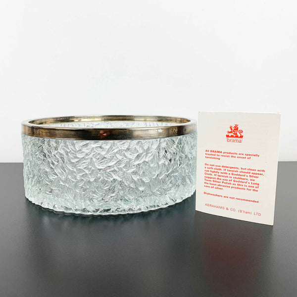 Brama Davidson 'Luna' large silver rimmed crystal bowl