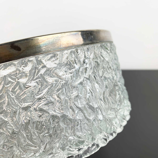 Brama Davidson 'Luna' large silver rimmed crystal bowl