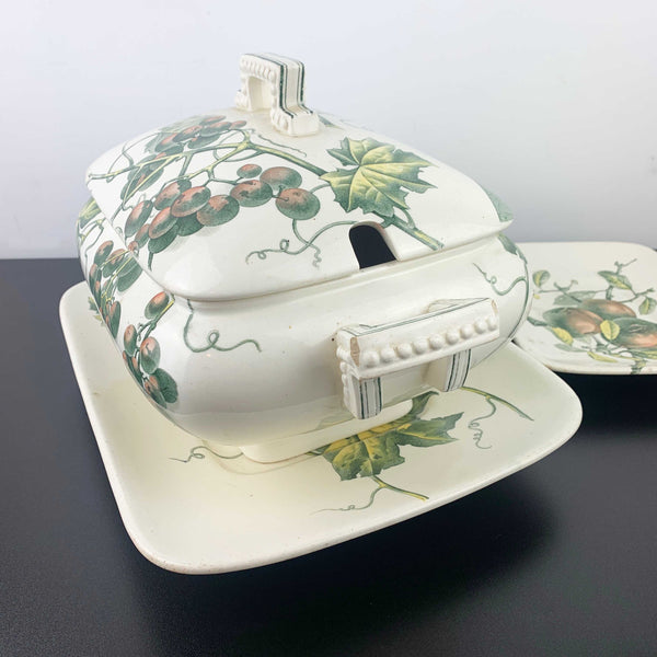 Brown Westhead Moore rare lidded tureen with matching under plate c.1880's