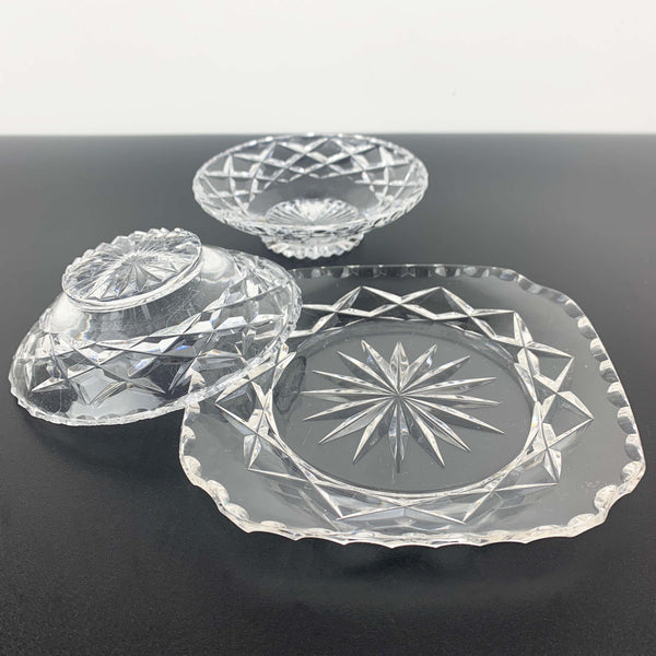 Glass butter, jam and condiment dish collection - Set of 3