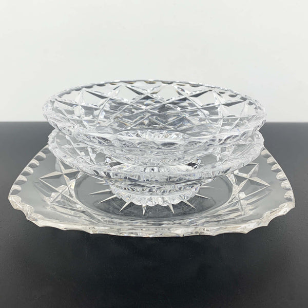 Glass butter, jam and condiment dish collection - Set of 3