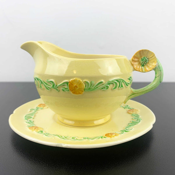 Carlton Ware 'Buttercup' gravy boat and underplate