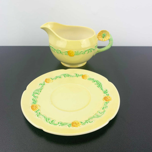 Carlton Ware 'Buttercup' gravy boat and underplate