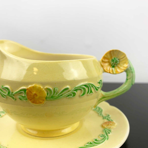 Carlton Ware 'Buttercup' gravy boat and underplate