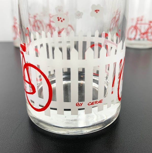 Cerve (Italy) Picket Fence and Bicycle Tumbler - Set of 4