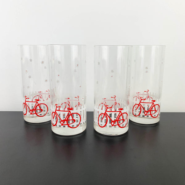 Cerve (Italy) Picket Fence and Bicycle Tumbler - Set of 4