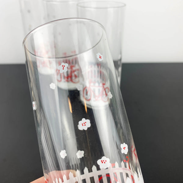 Cerve (Italy) Picket Fence and Bicycle Tumbler - Set of 4