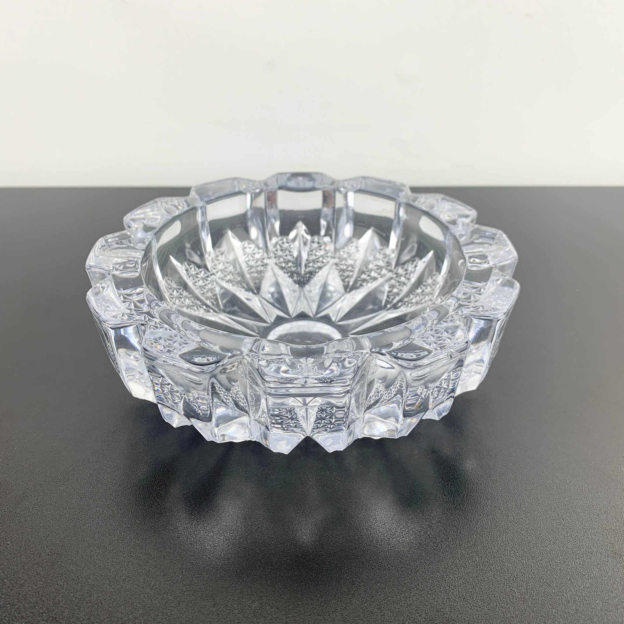 Decorative mid century glass ashtray