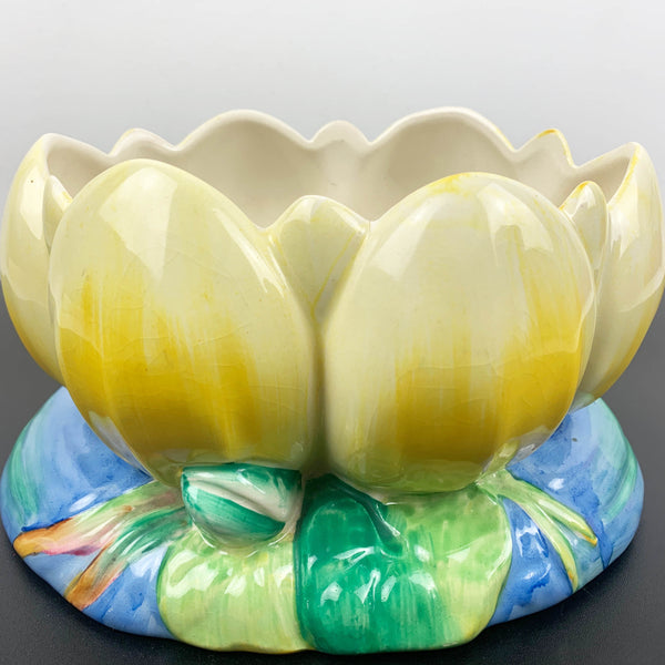 Clarice Cliff Water Lily open vase 1930's collectible