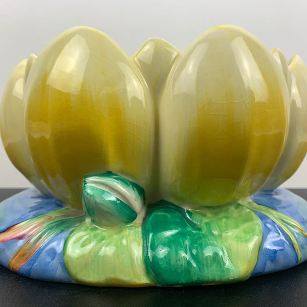 Clarice Cliff Water Lily open vase 1930's collectible